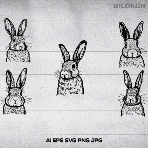 Rabbit head, Ester Bunny Vector Illustration, SVG cover image.