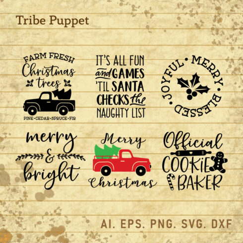 6 Christmas Quotes Bundle cover image.
