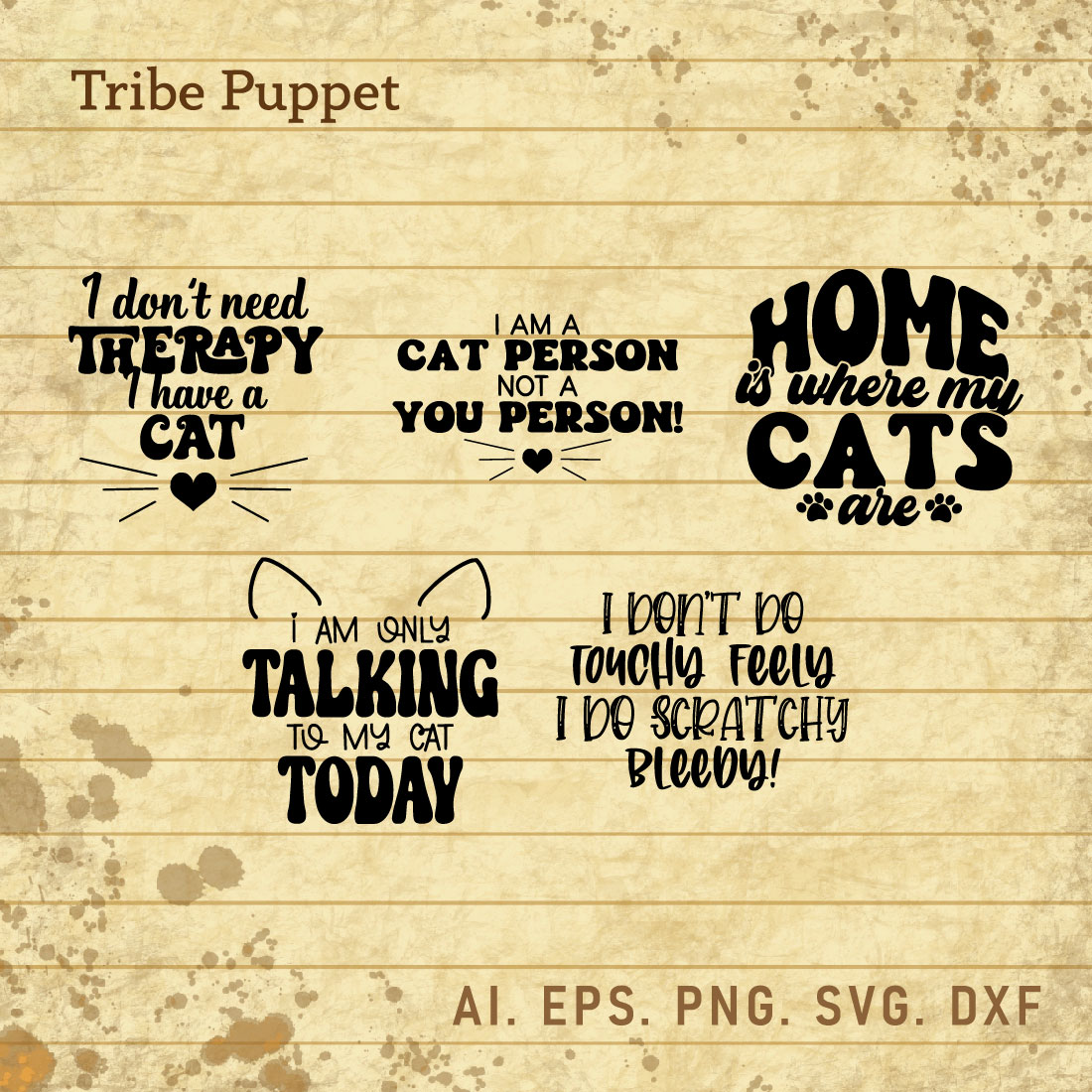 5 Cat Quotes Typography cover image.