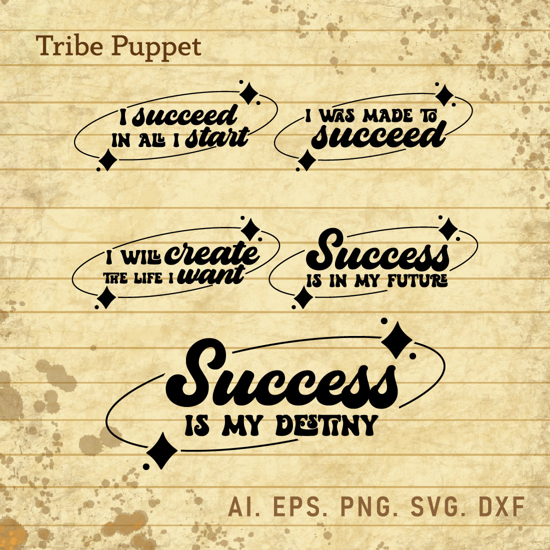 5 Affirmation for success Quotes Typography cover image.