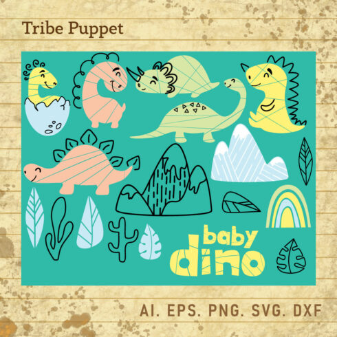 Baby Dino Vector Set cover image.