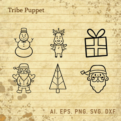 6 Christmas Doodles Pack cover image.