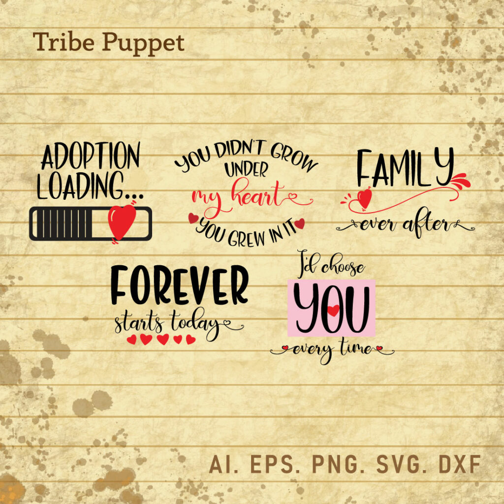 5 Adoption Typography Bundle - MasterBundles
