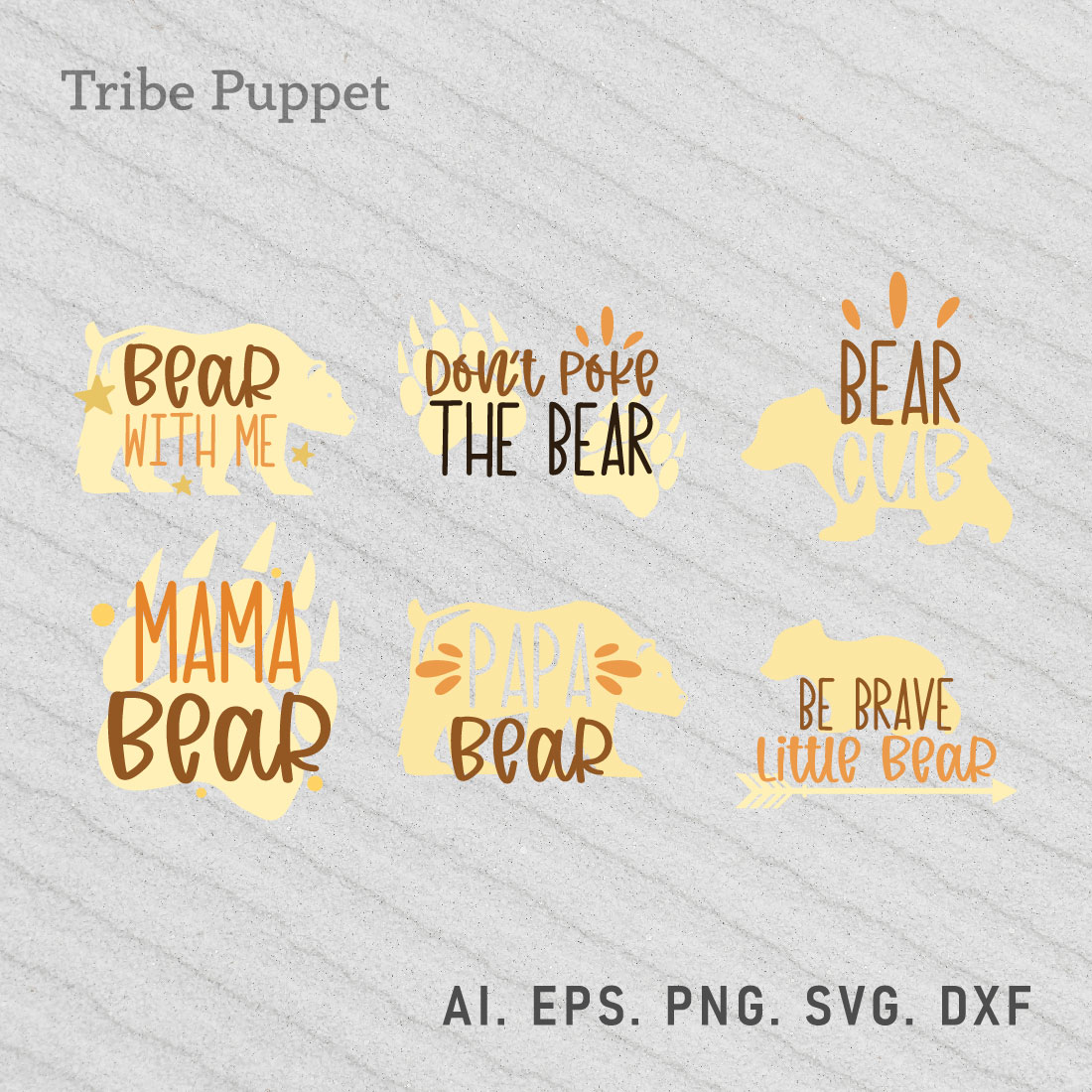 6 Bear Quotes Typography preview image.