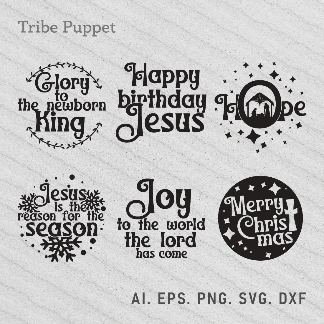 5 Christmas Nativity Typography preview image.