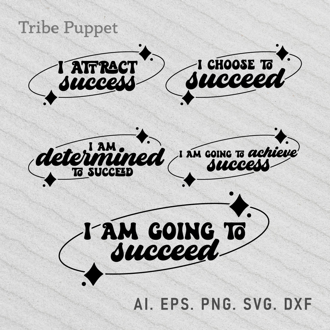 5 Affirmation for success Quotes Typography preview image.