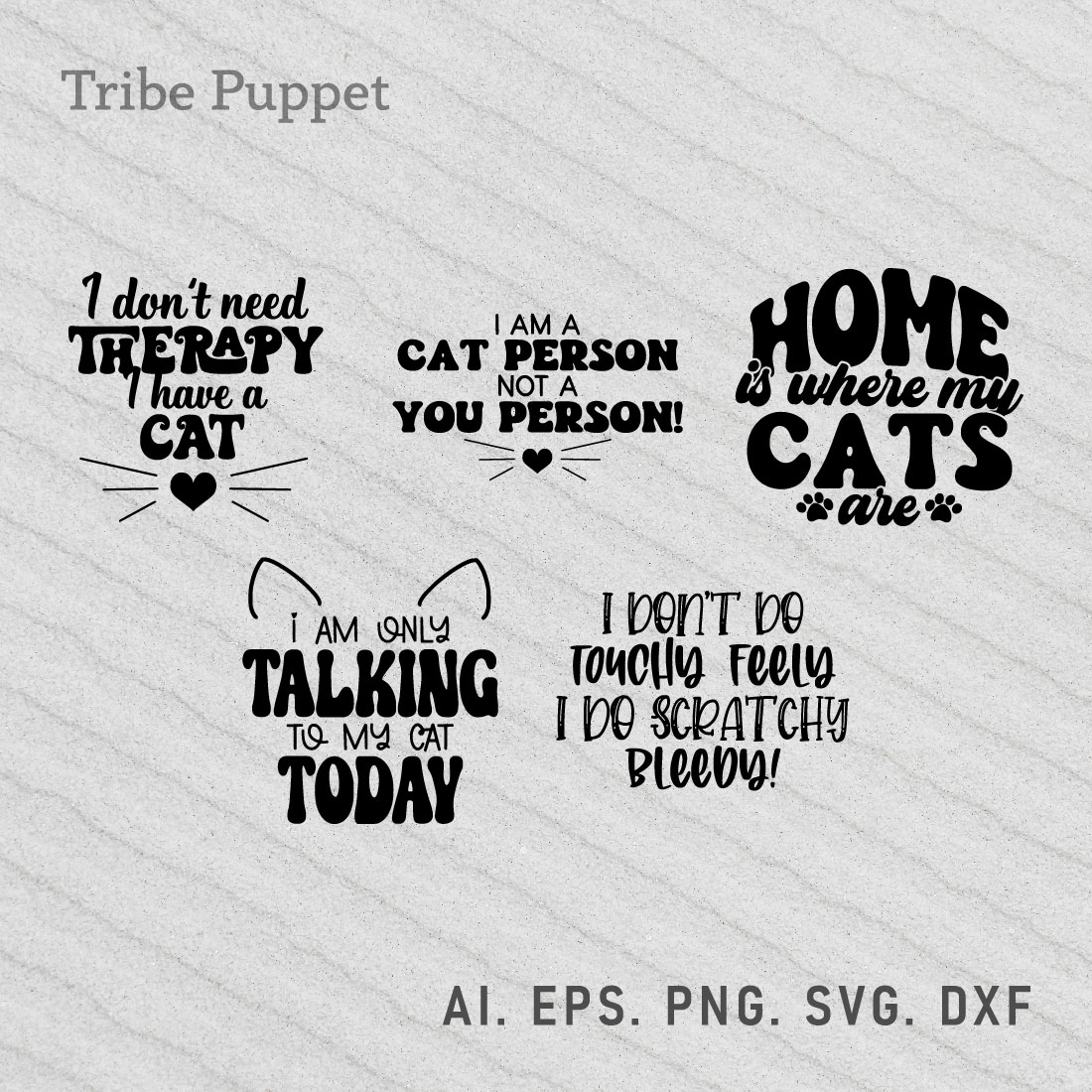 5 Cat Quotes Typography preview image.