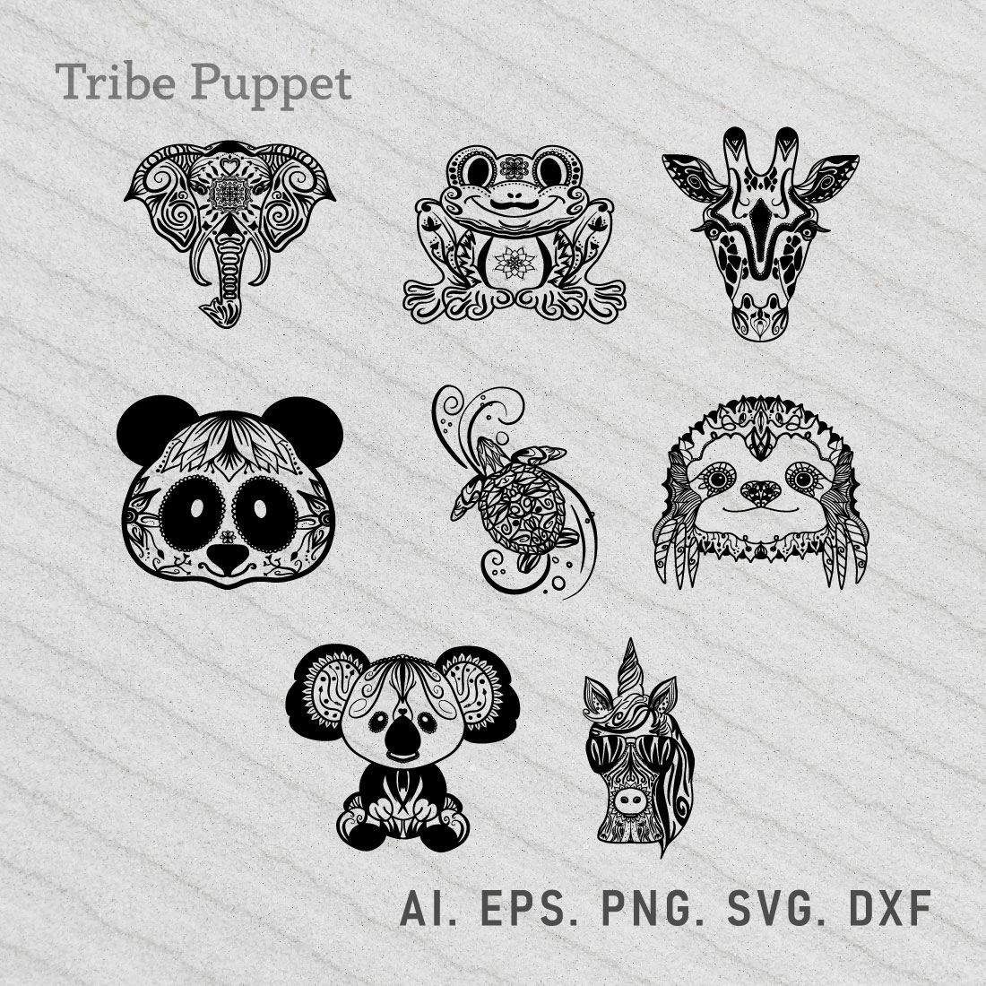 8 Animal Mandala Pack preview image.