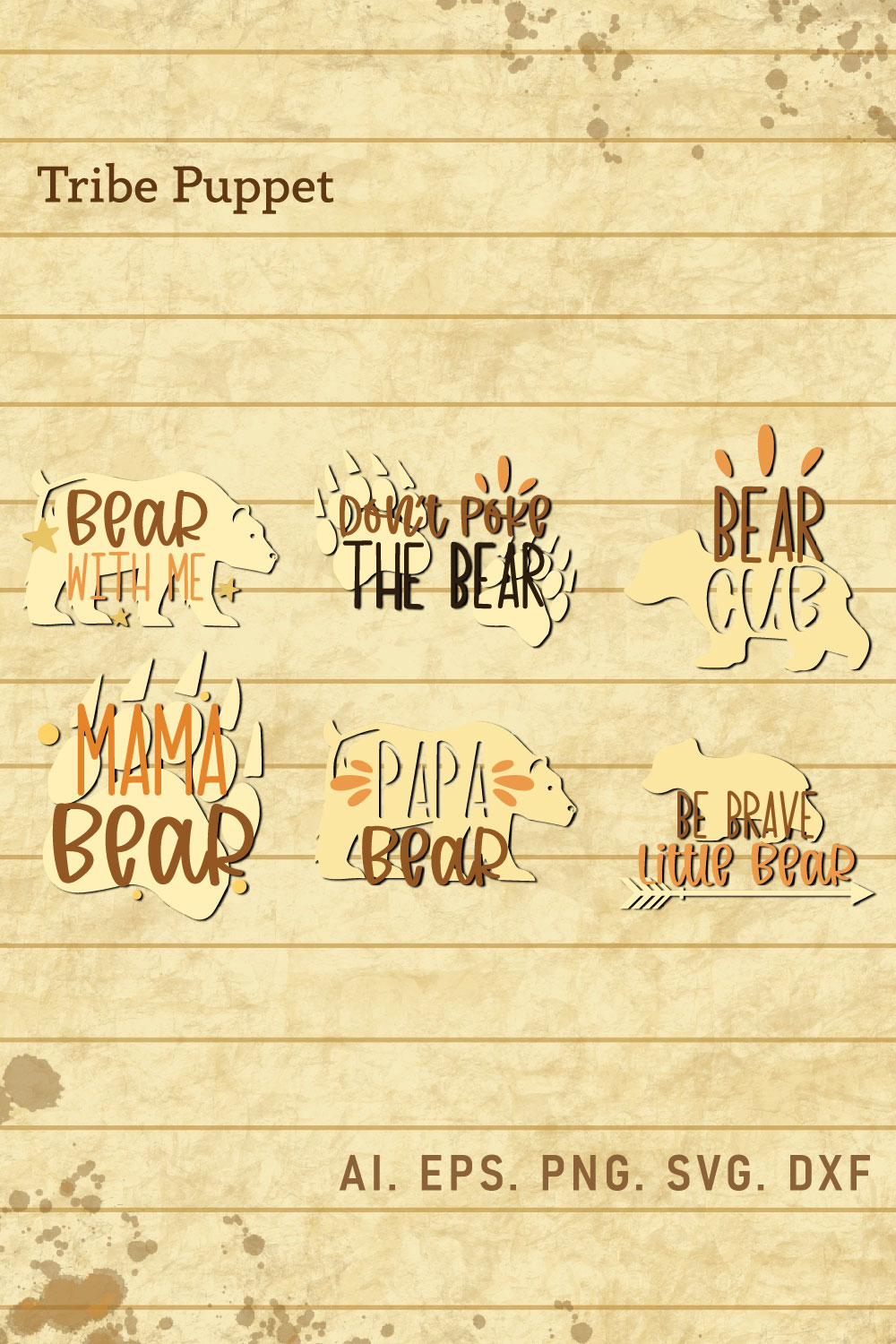 6 Bear Quotes Typography pinterest preview image.