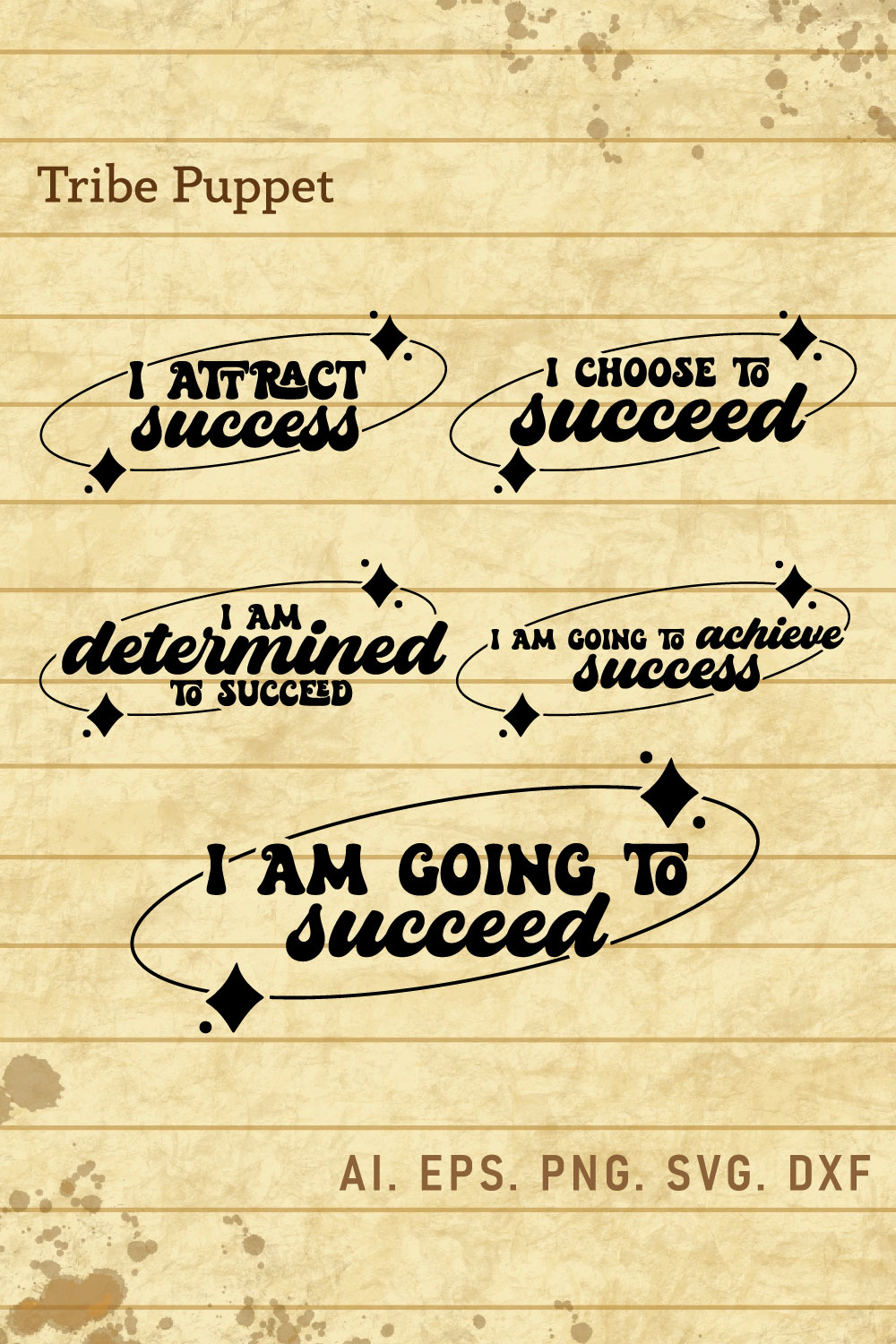 5 Affirmation for success Quotes Typography pinterest preview image.