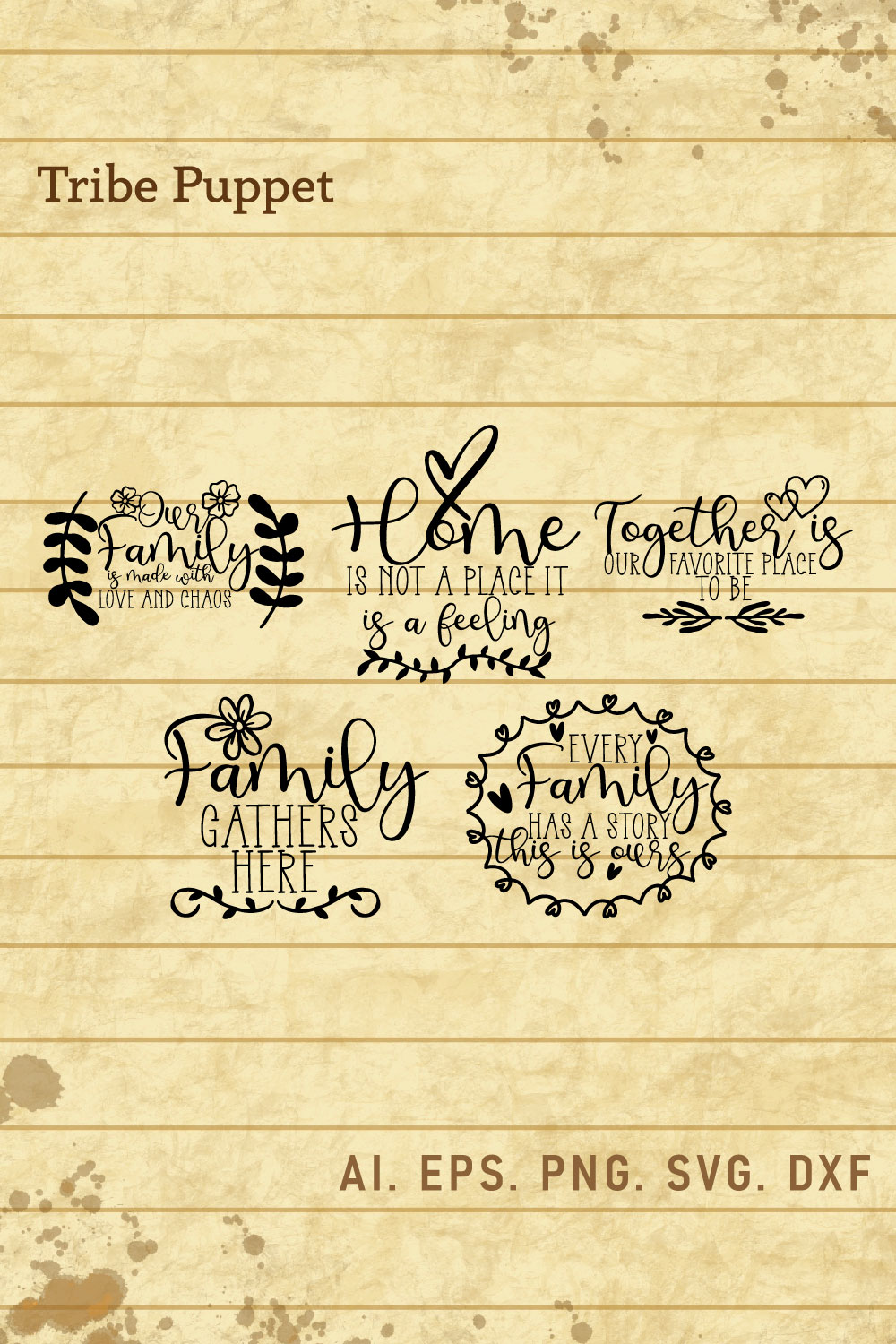 5 Come Together Family Quotes Bundle pinterest preview image.