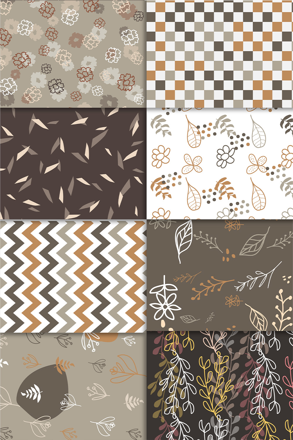 8 styles of different digital paper pattern pinterest preview image.