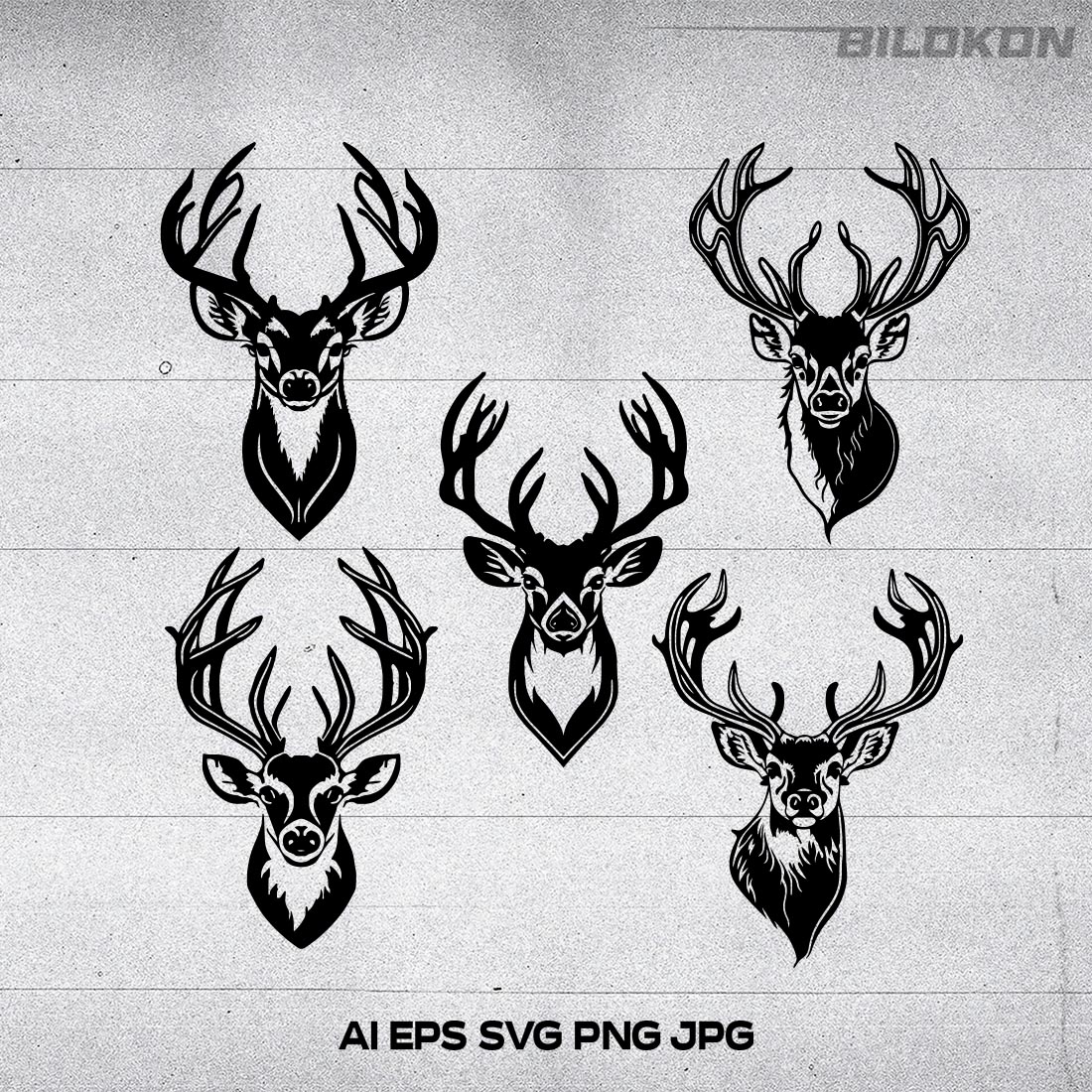 Deer head icon, deer head logo isolated, Hunting logo, SVG preview image.