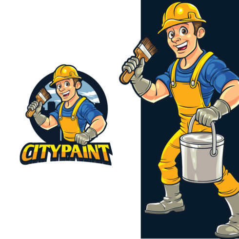 City Painter Character Mascot Logo cover image.