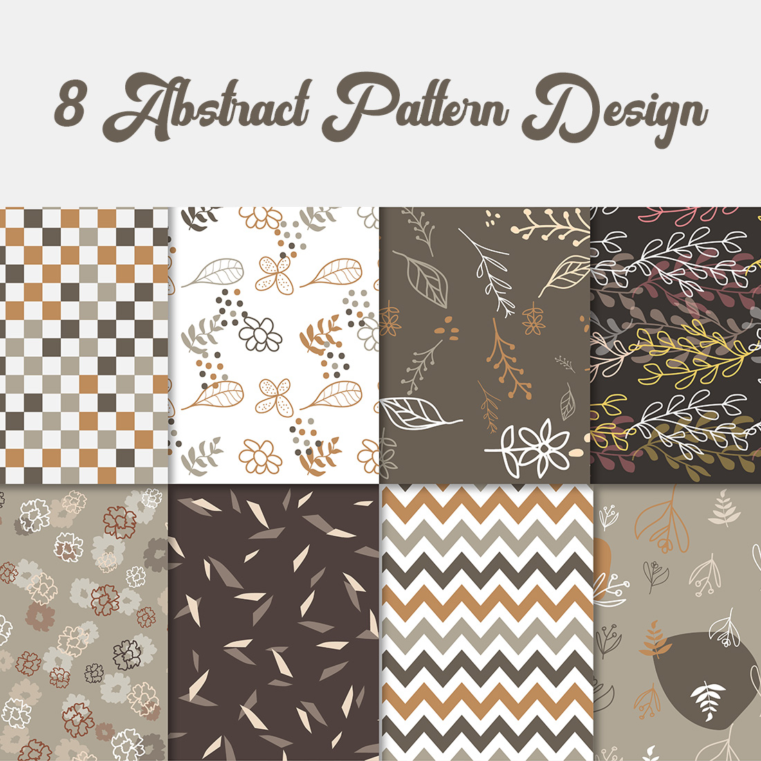 8 styles of different digital paper pattern cover image.