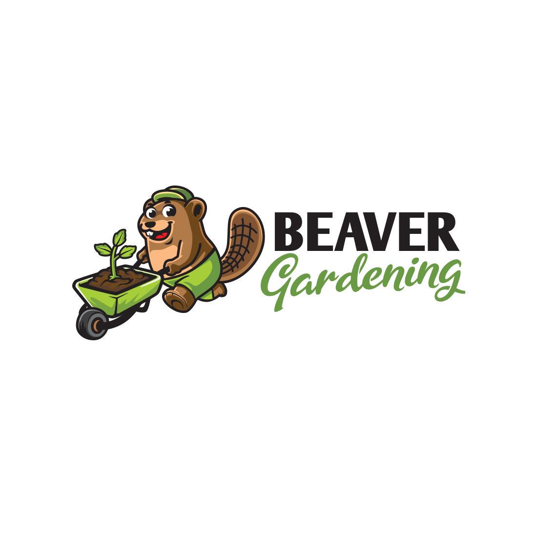 Beaver Gardening Cartoon Mascot Logo cover image.