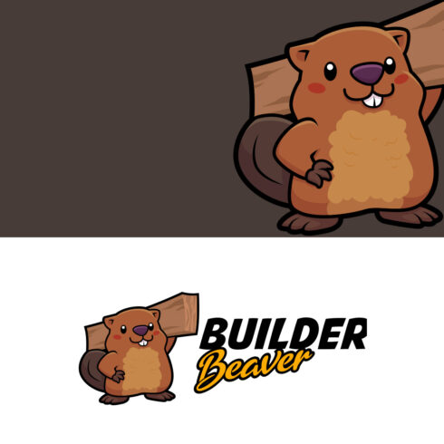 Builder Beaver Character Mascot Logo cover image.