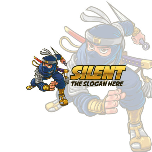 Blue Ninja Character Mascot Logo Design cover image.