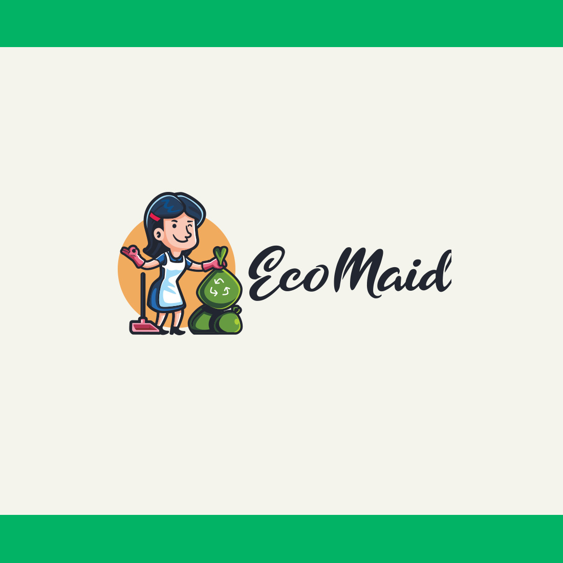 Eco Maid Character Logo Design cover image.
