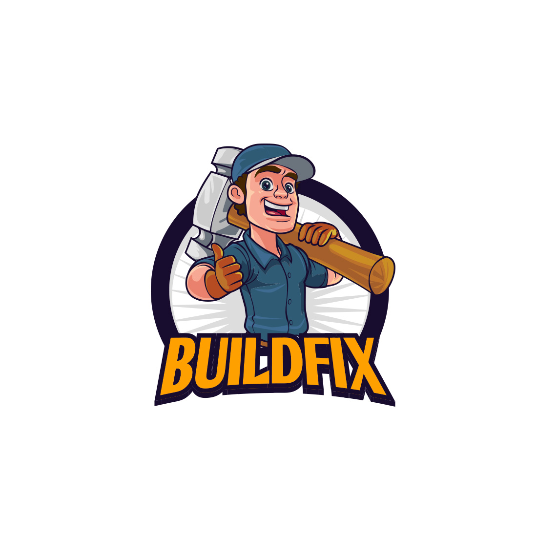Handyman Character Logo Design MasterBundles