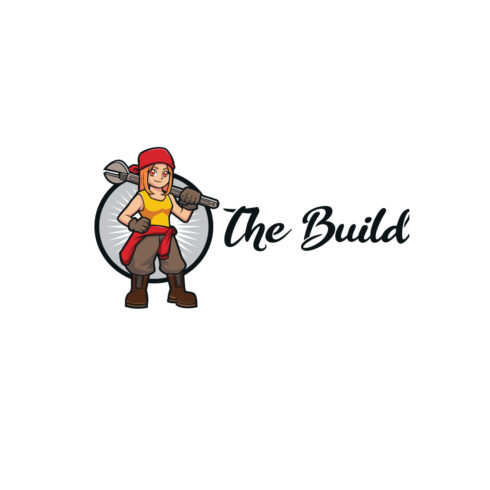 Builder Girl Character Mascot Logo cover image.