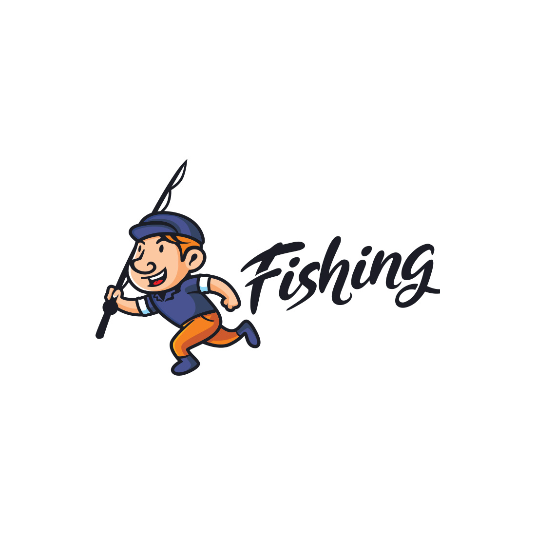 Retro Vintage Angler Character Mascot Logo cover image.