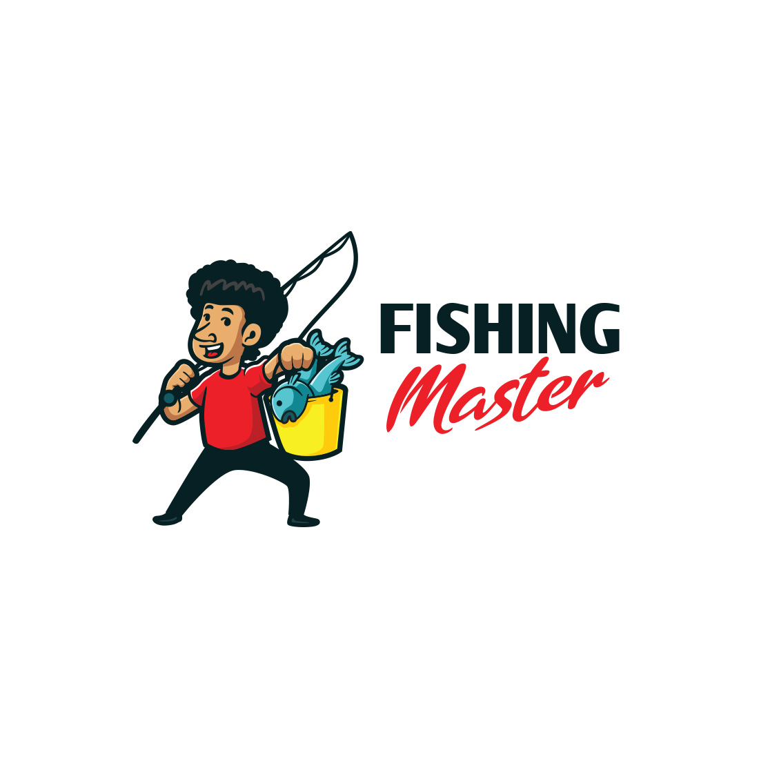 Fishing Master Mascot Logo Design cover image.