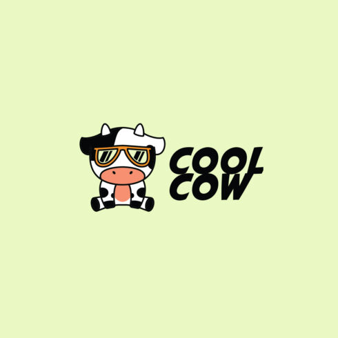 Cool Cow Cartoon Mascot Logo cover image.