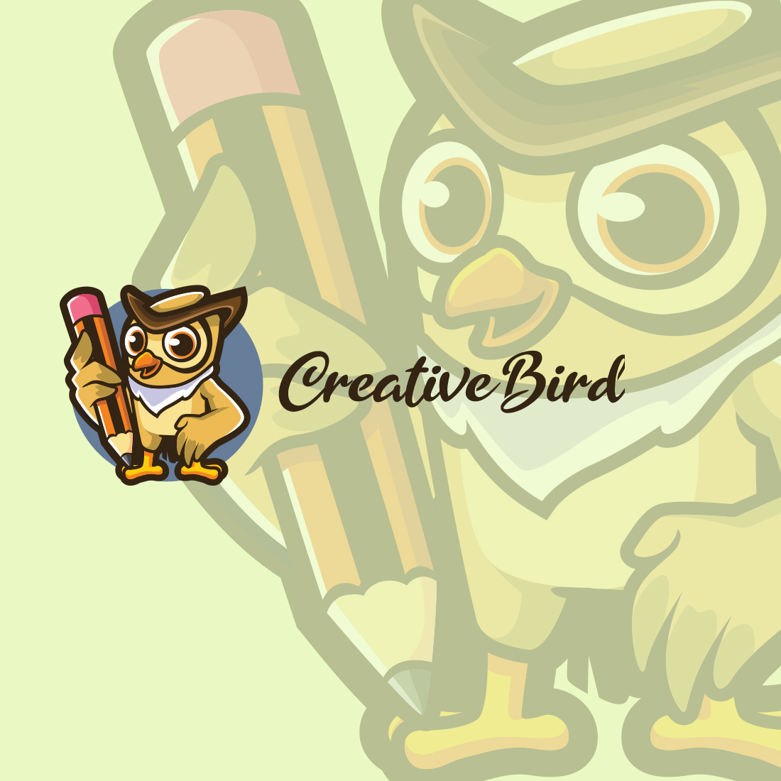 Creative Bird - Owl Character Mascot Design cover image.