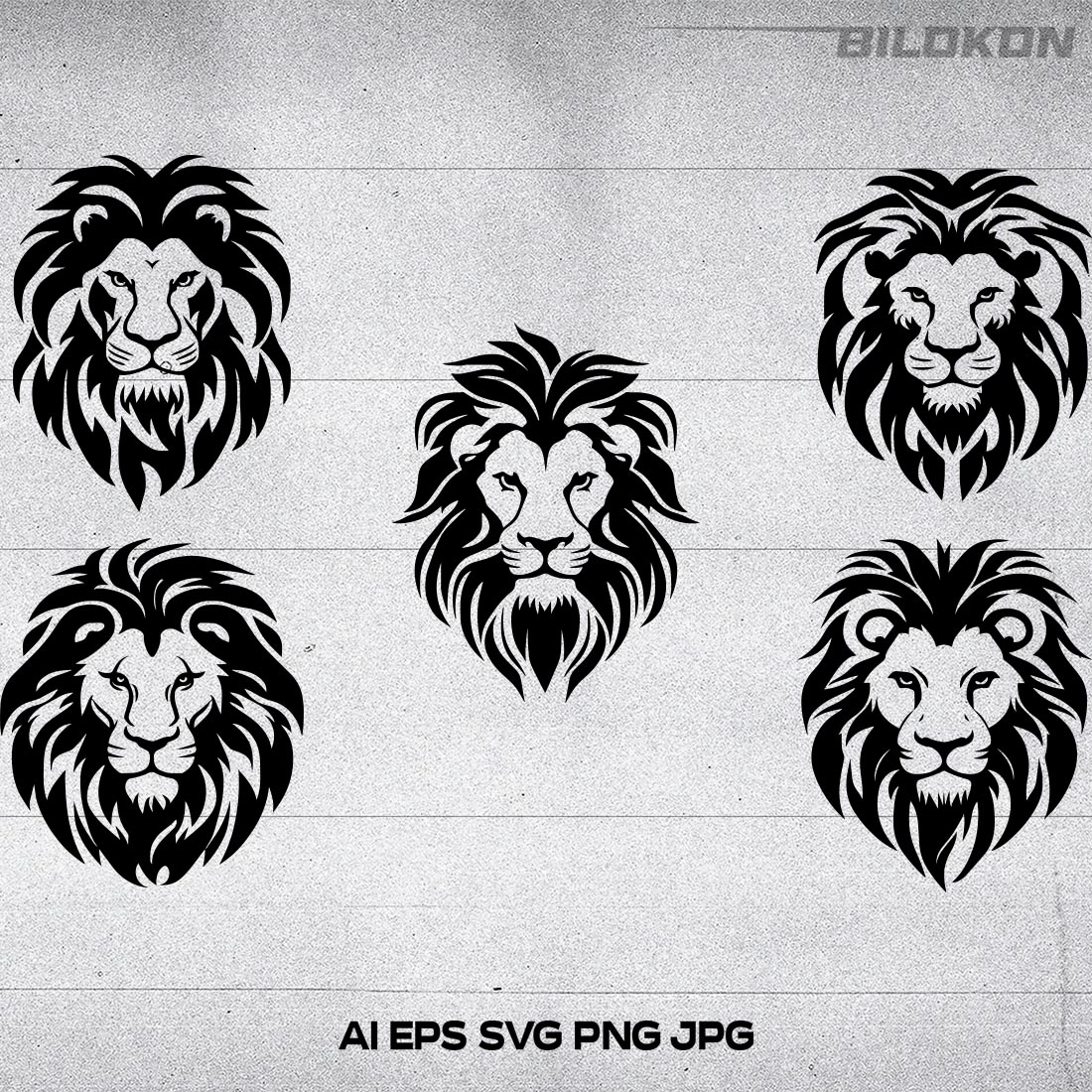 Lion Head Logo Icon, Lion Face Vector Illustration, On A Isolated  Background, SVG