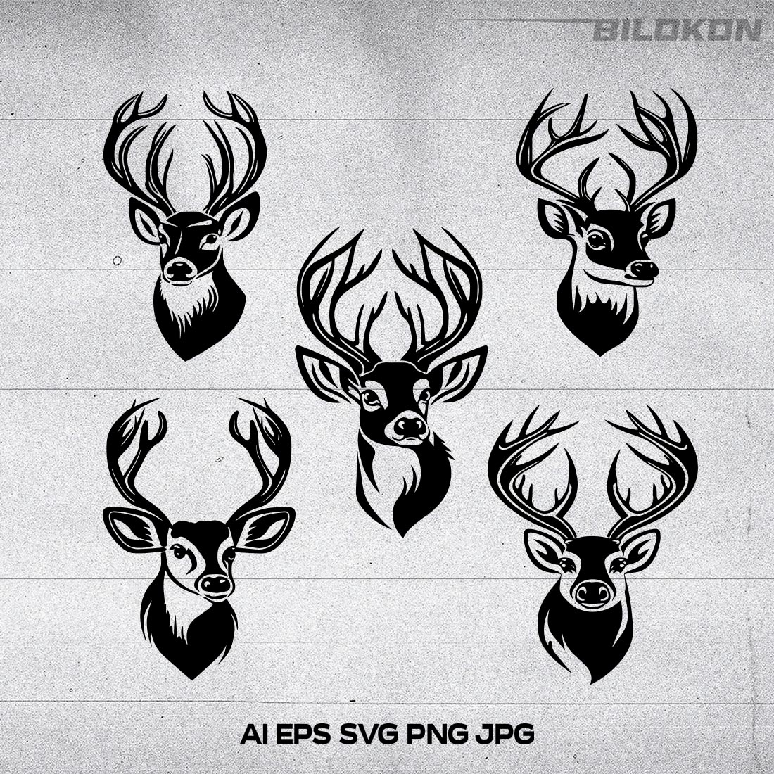 Deer head logo, deer head icon, SVG Vector illustration cover image.