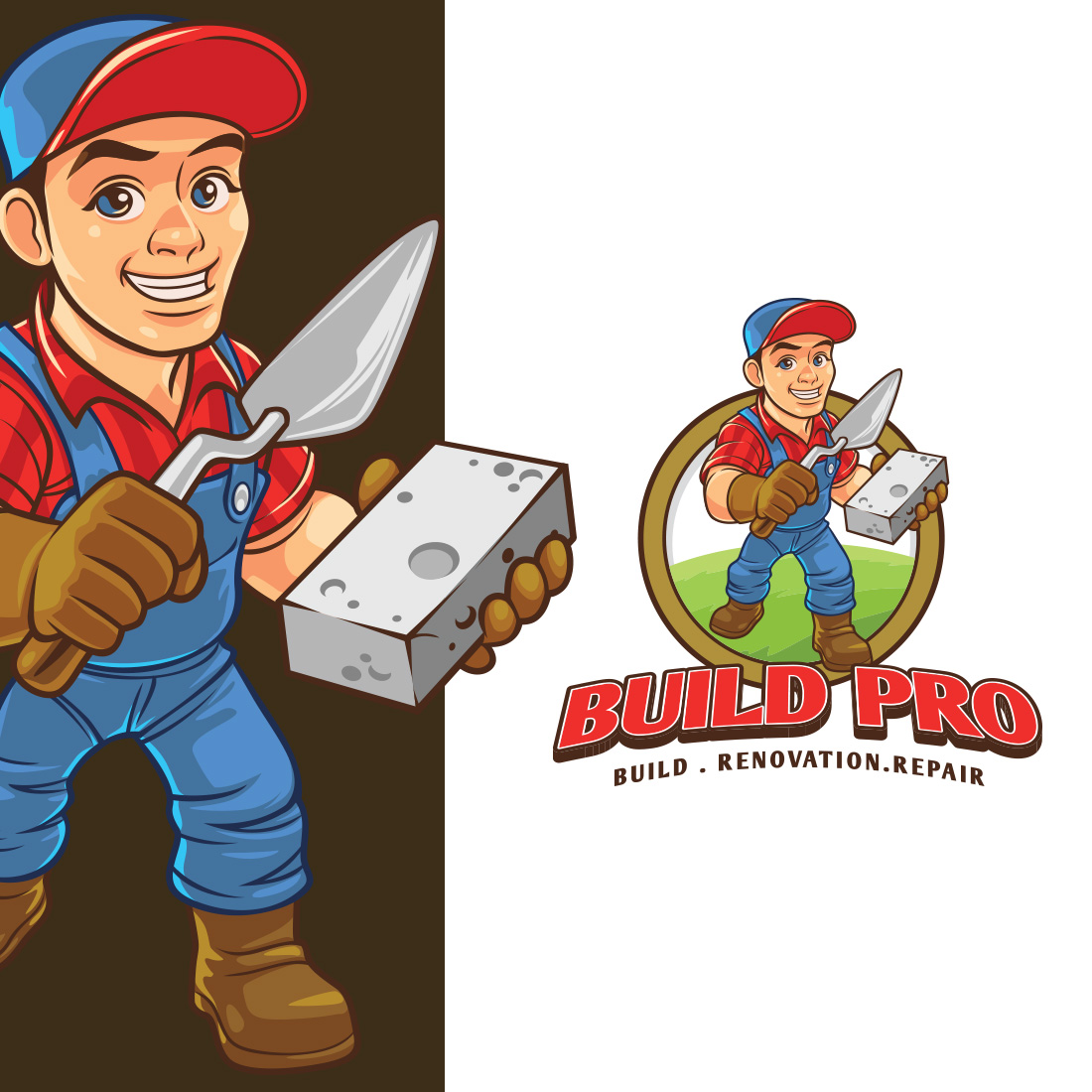 Professional Builder Character Mascot Logo Design cover image.