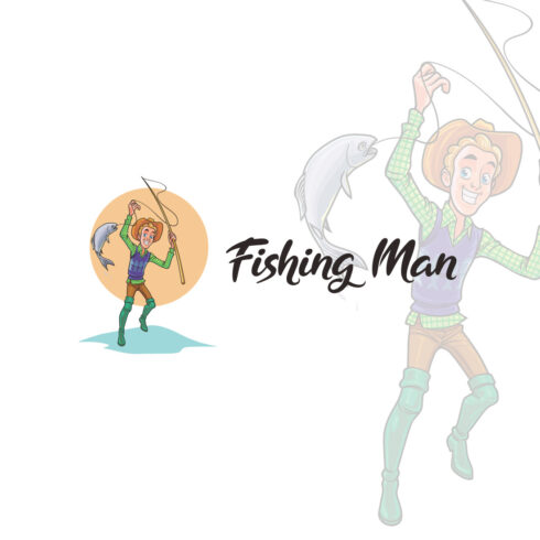 Fisher Man Character Logo Design cover image.