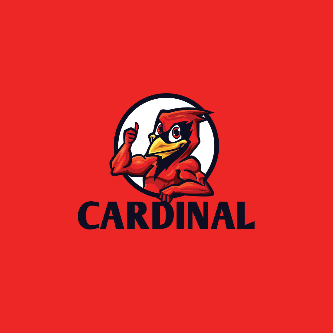 Cartoon Cardinal Charater Mascot Logo