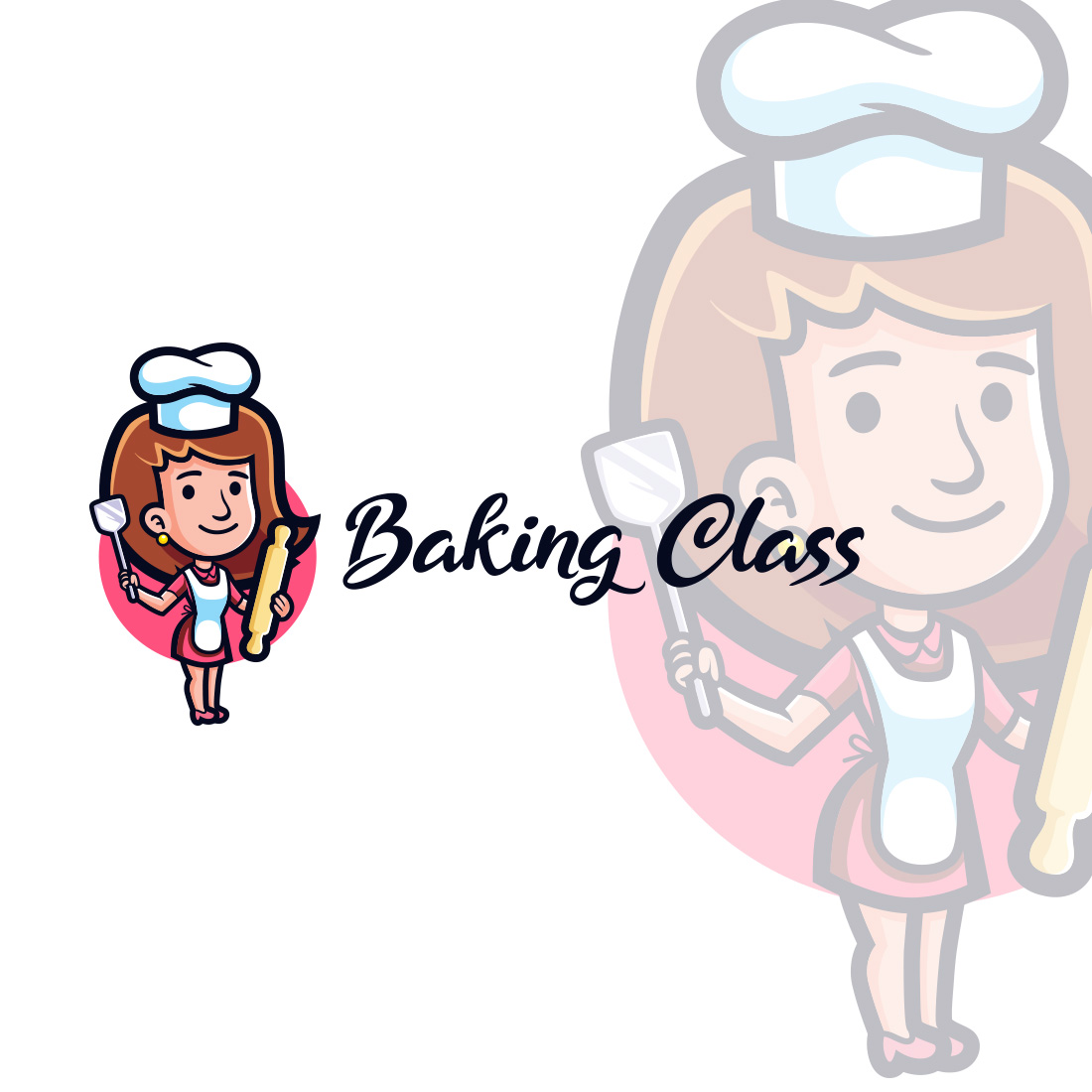 Female Cooking Mentor Character Logo Design cover image.