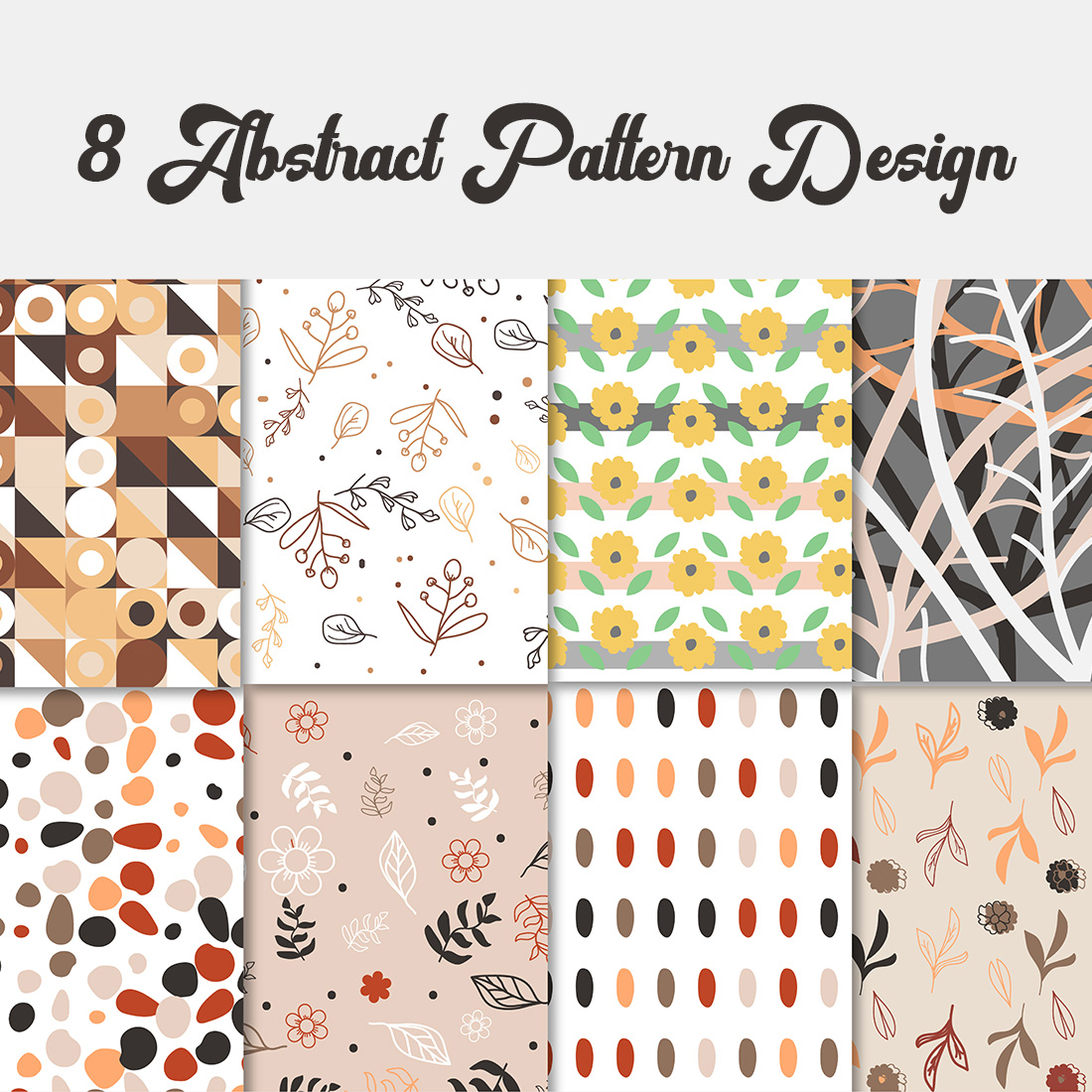8 Different styles Abstract Pattern design cover image.
