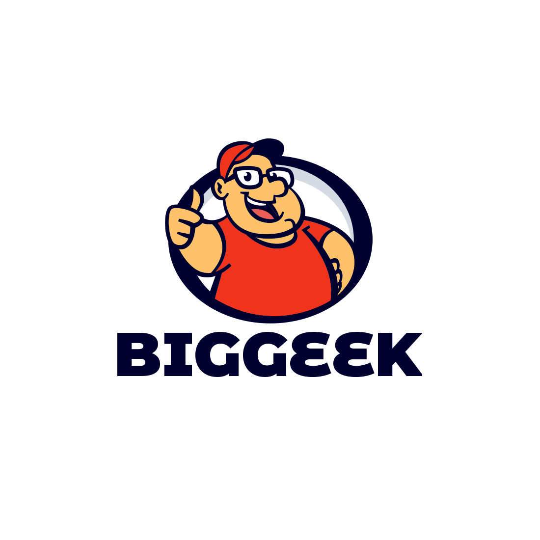 Big Geek Character Logo Design cover image.