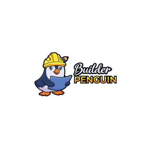 Builder Penguin Character Logo Design cover image.