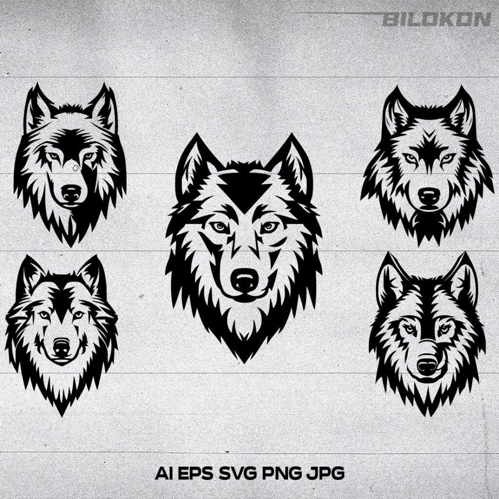 Wolf Head logo, wolf head icon, SVG Vector Illustration - MasterBundles