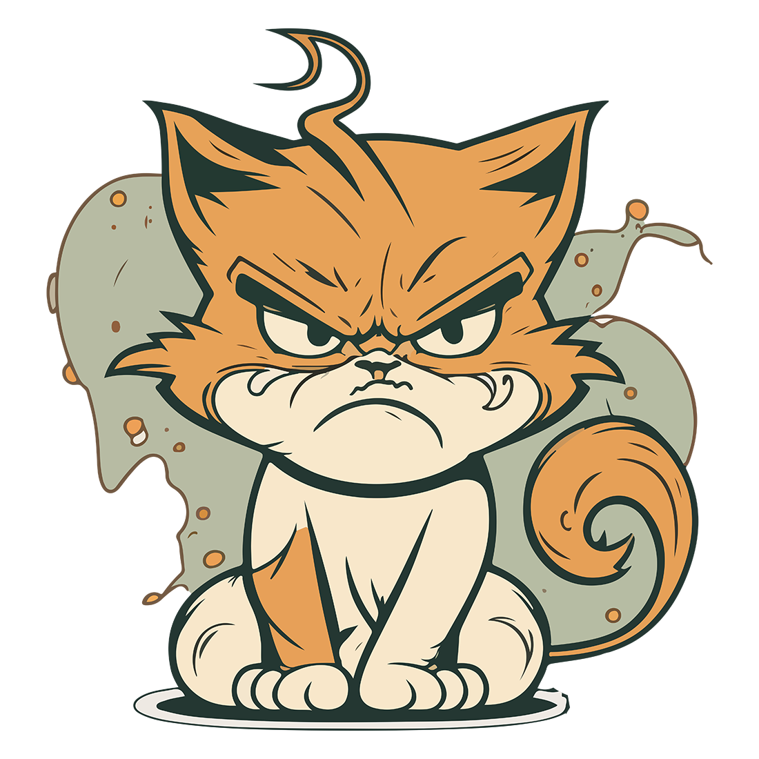 Fierce Feline Fury: Angry Cat Design preview image.