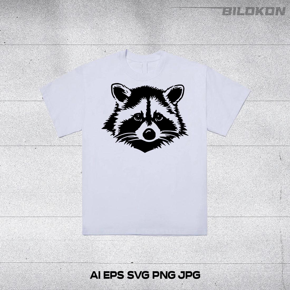 Raccoon head Vector illustration, SVG preview image.