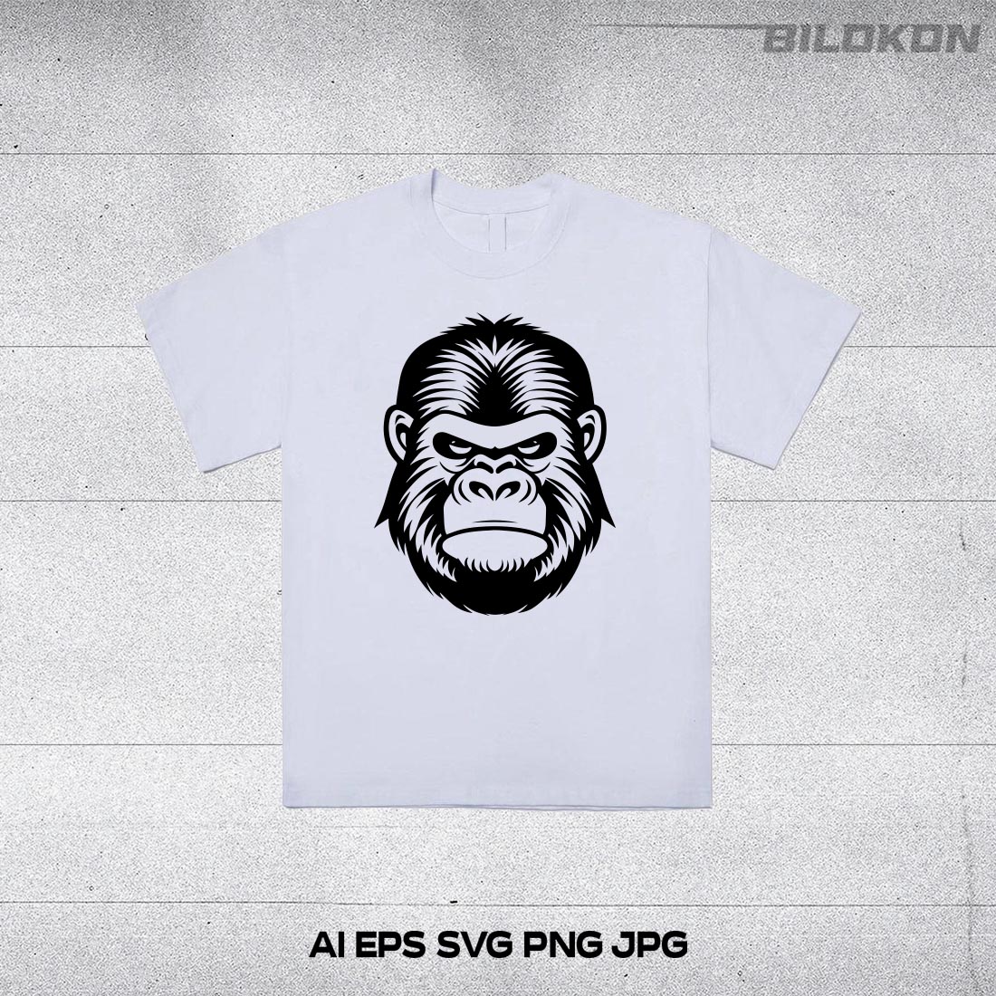 Gorilla head, gorilla face icon, SVG, Vector, Illustration preview image.