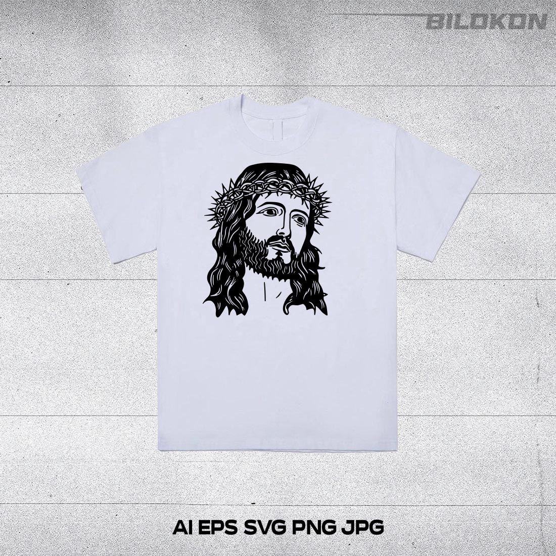 T - shirt with a drawing of jesus.