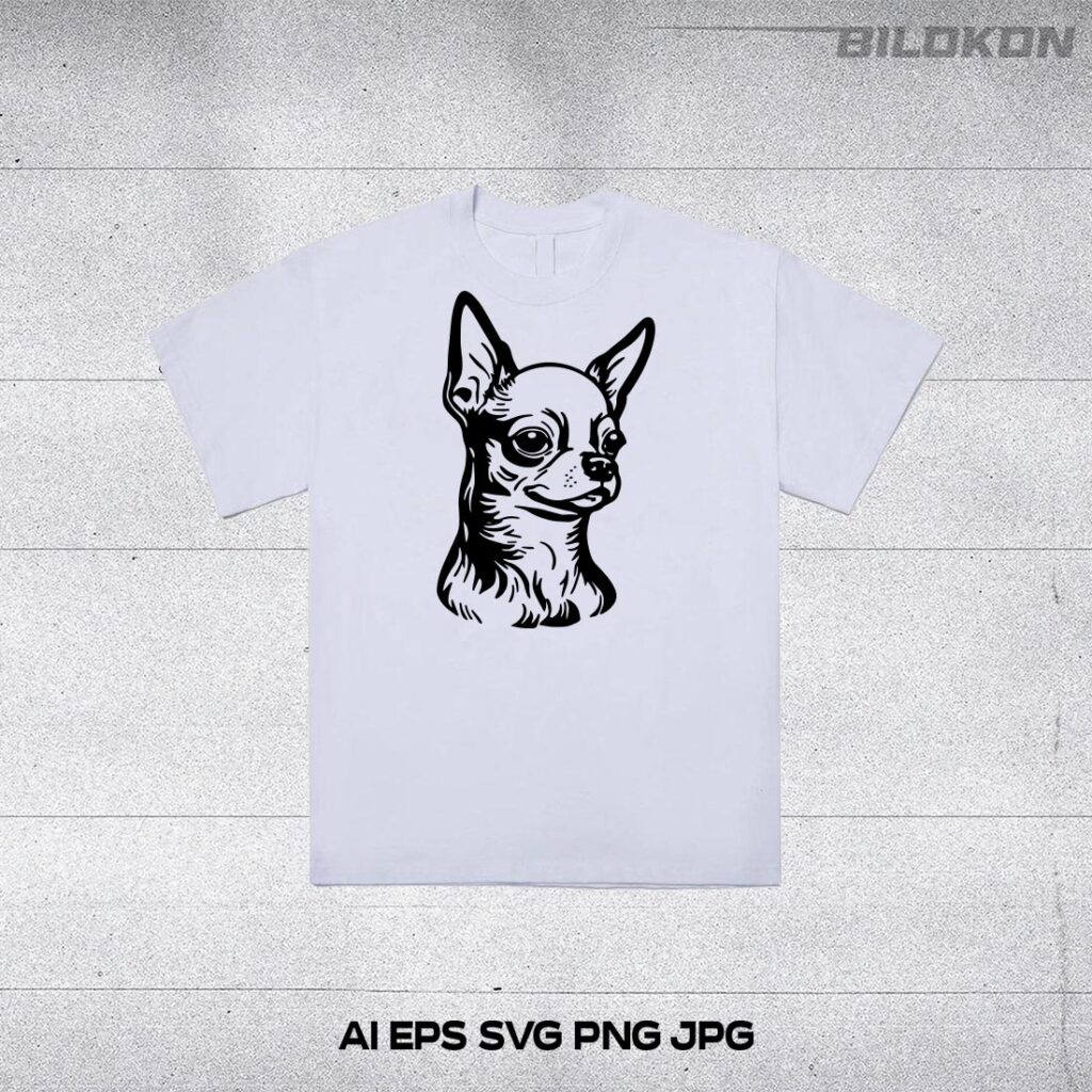 Chihuahua dog face, SVG, Vector, Illustration - MasterBundles