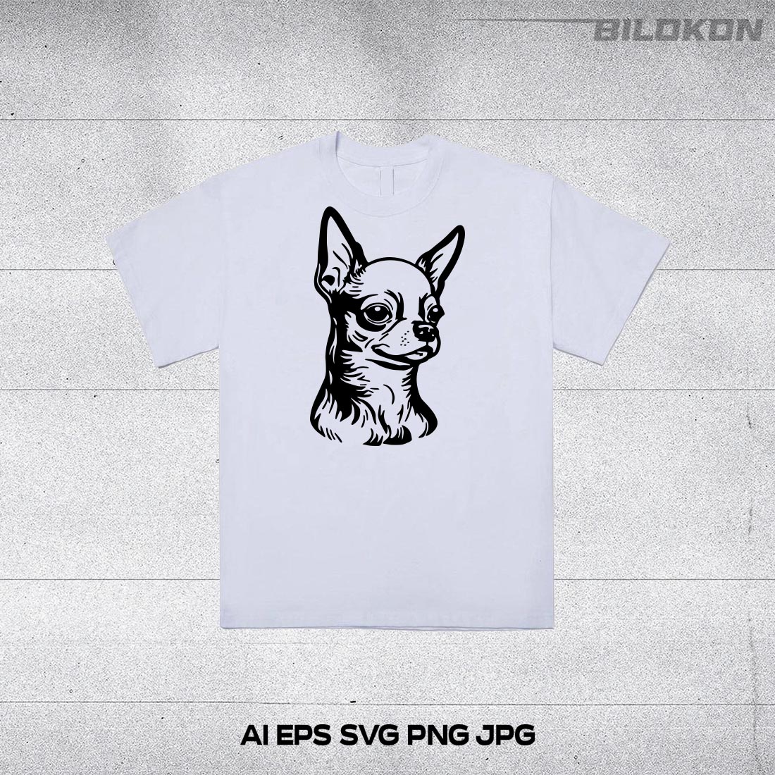 Chihuahua dog face, SVG, Vector, Illustration preview image.