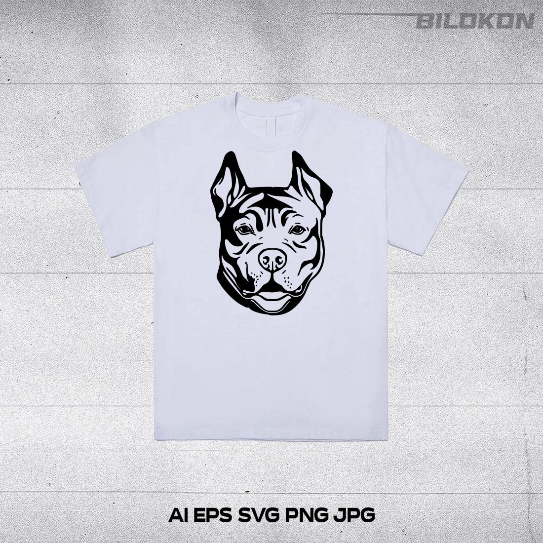 Pitbull dog face, SVG, Vector, Illustration preview image.