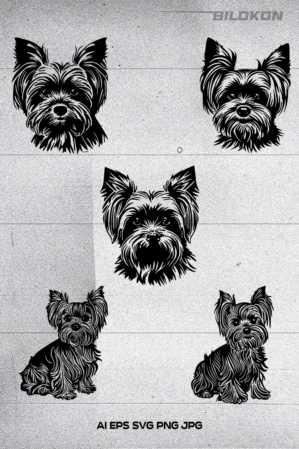 Yorkshire Terrier dog vector illustration pinterest preview image.