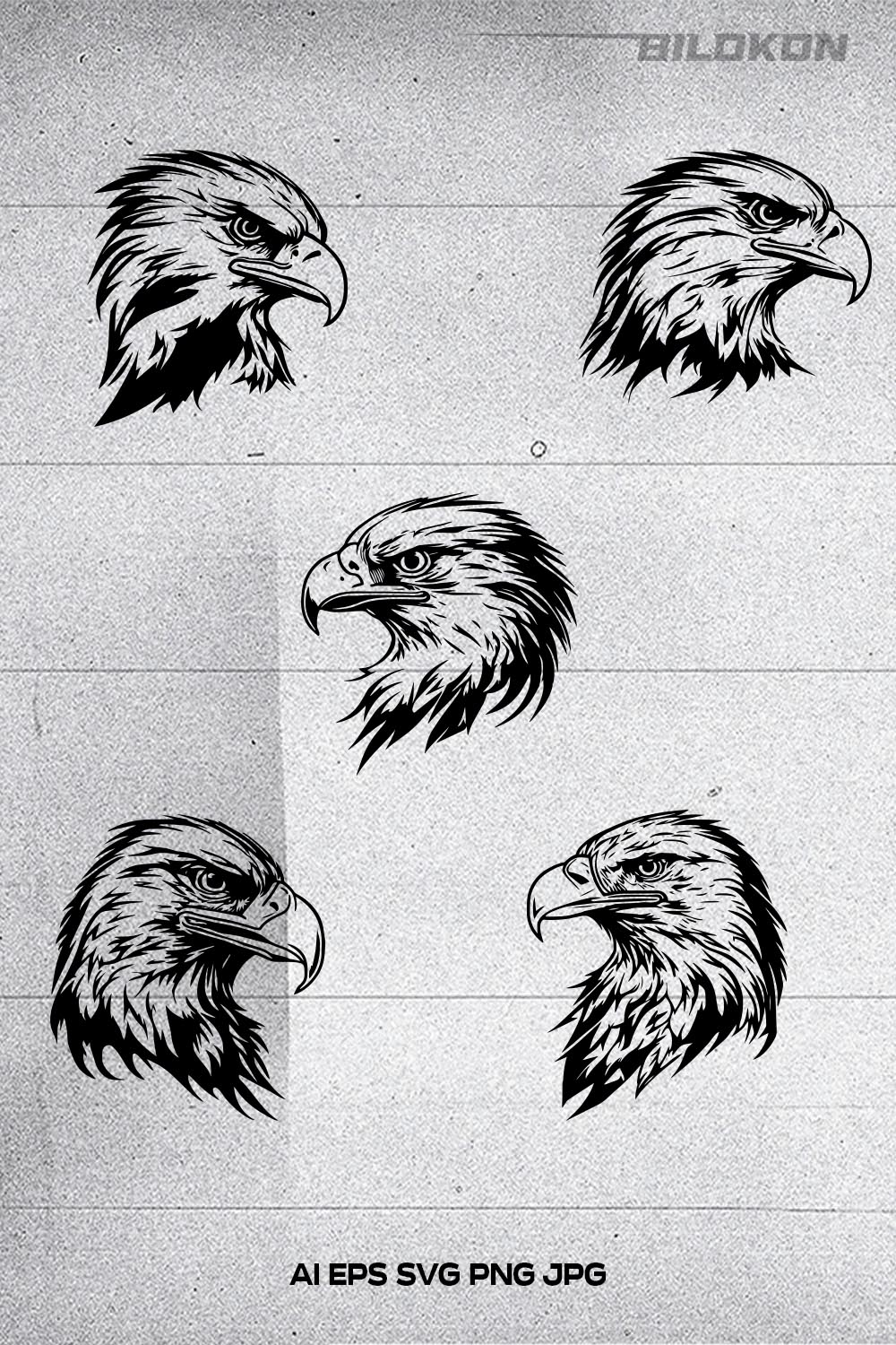 Eagle Head icon, eagle logo, American eagle, Illustration SVG Vector pinterest preview image.
