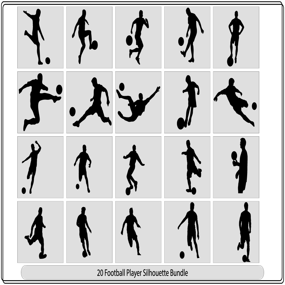 A set of vector set of football, soccer players,Soccer players, group of footballers cover image.