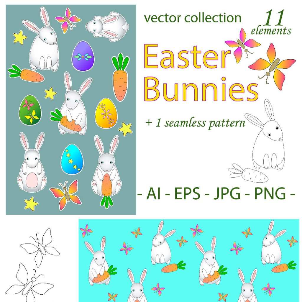 Easter Bunnies - MasterBundles